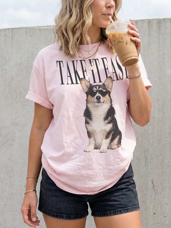 Take It Easy '90s Pop Vintage-Style T-Shirt for Pembroke Welsh Corgi(Tricolor) Owners product image (2)