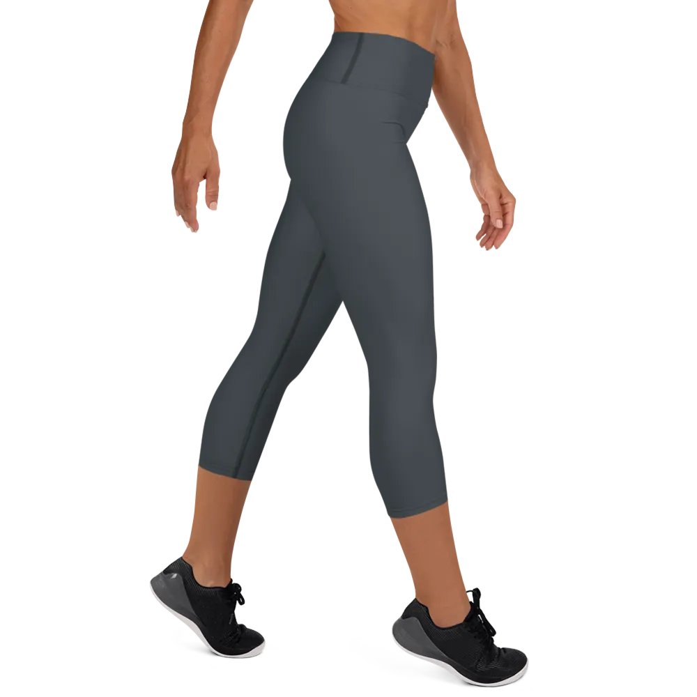 Slate Gray High-Waist Capri Leggings product image (3)