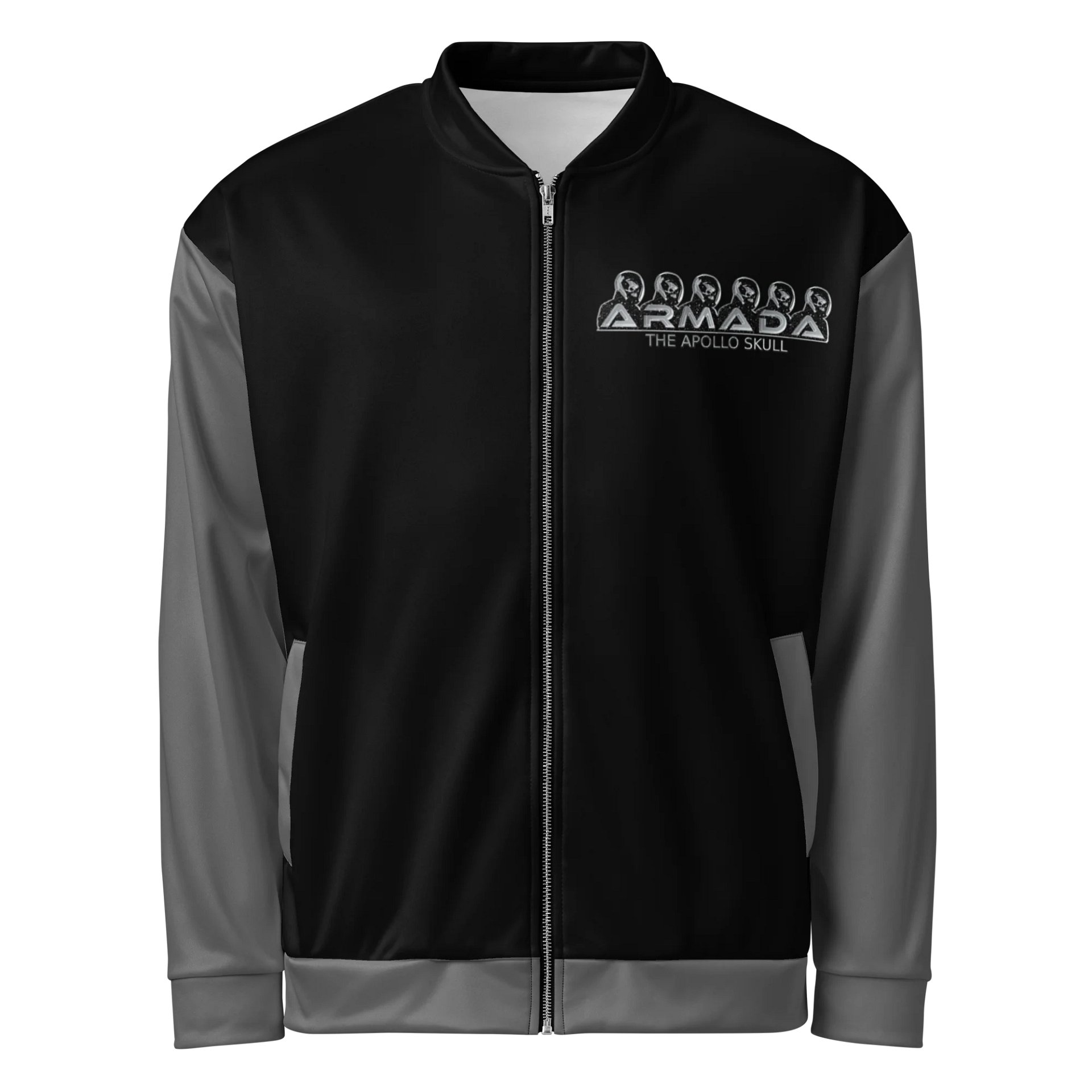 That's Life Grey Sleeves Bomber Jacket product image (1)