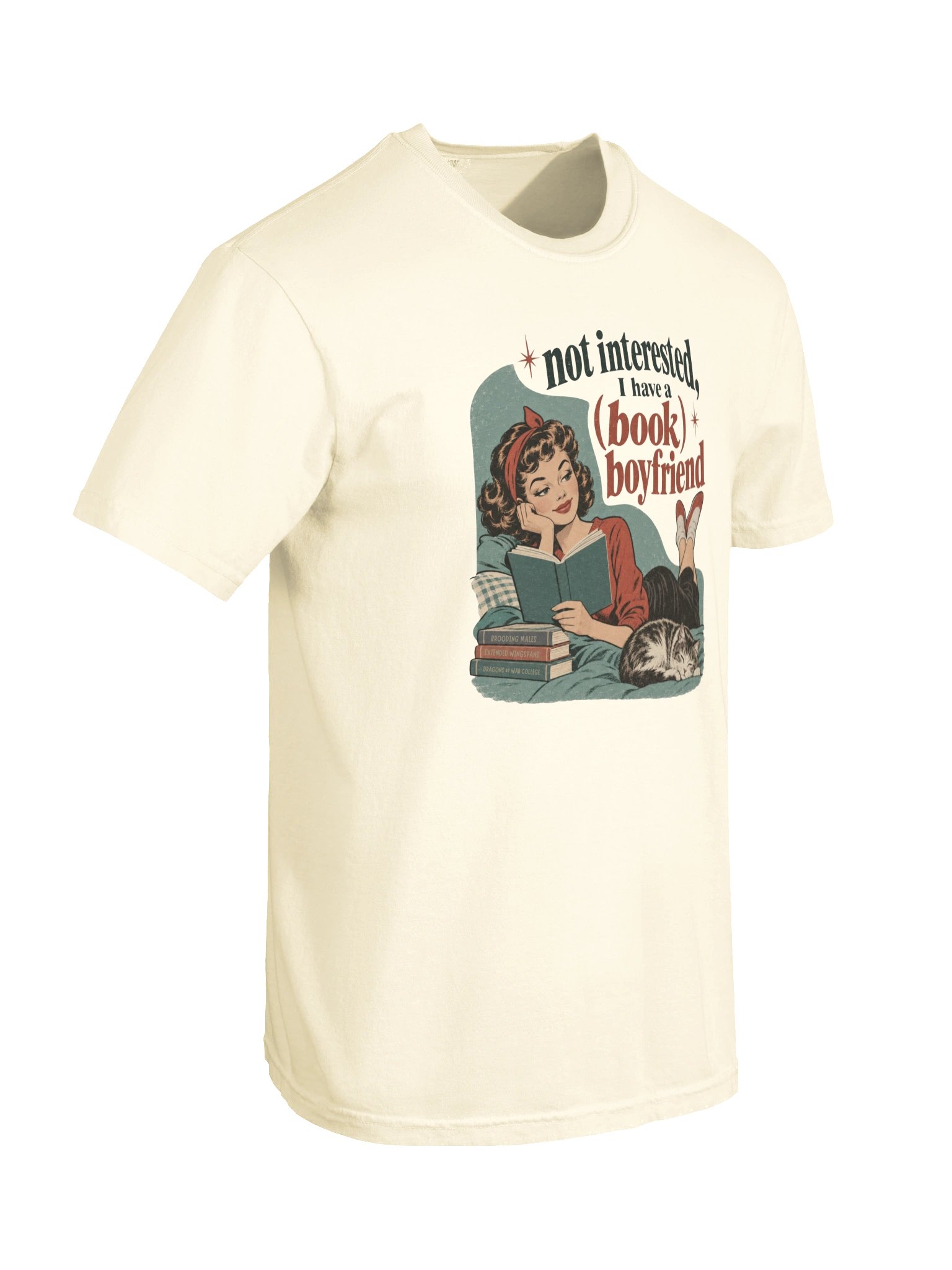 Book Boyfriend Shirt, Retro Pin-Up Reader Tee, Comfort Colors Bookish Shirt for Romance and Fantasy Book Lovers product image (28)