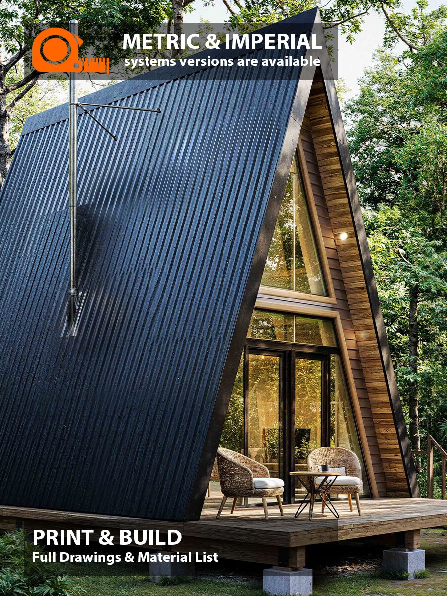 A Frame House 080 - Print & Build FULL DETAILED DRAWINGS! product image (1)