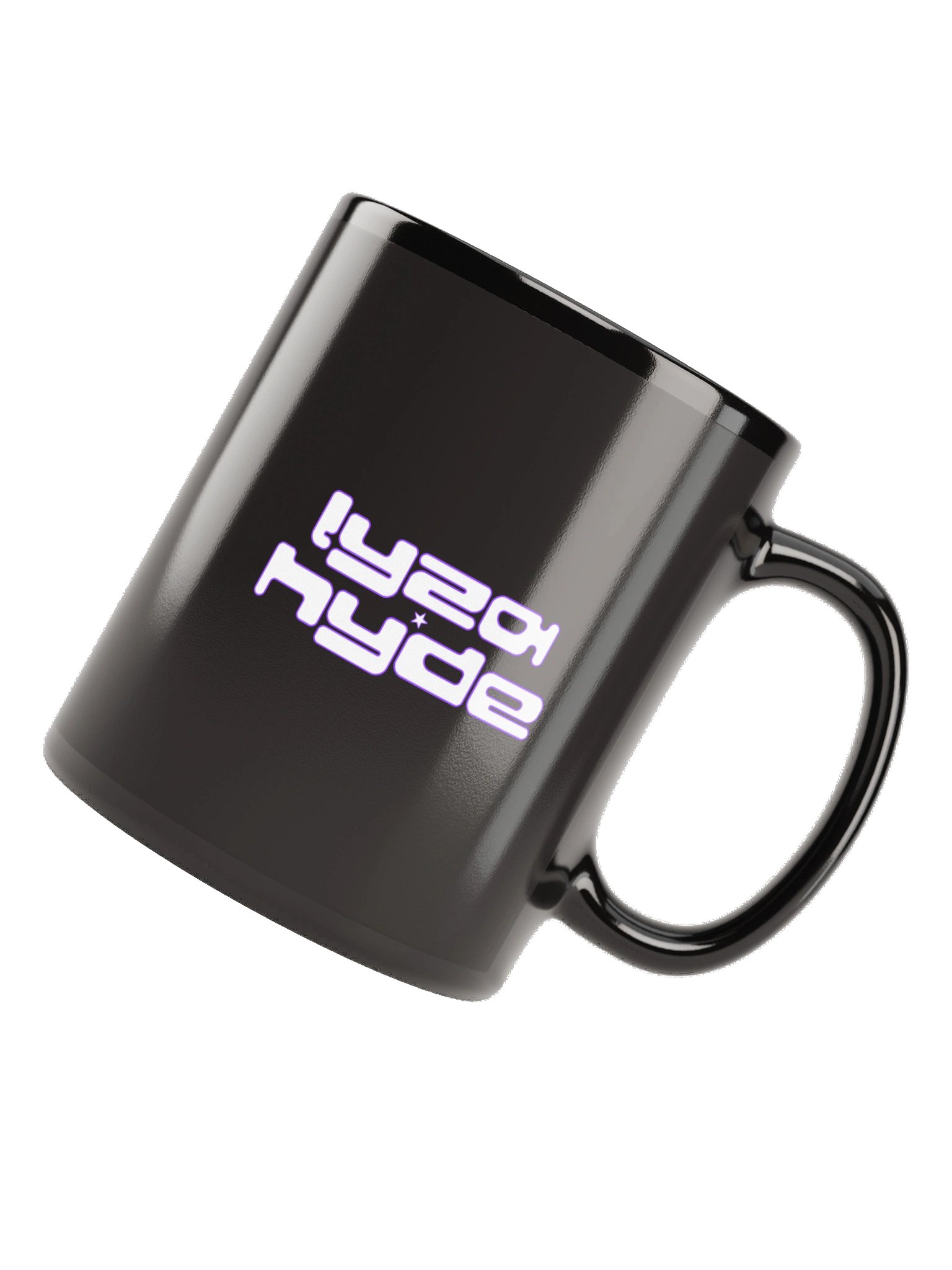 bubble logo black glossy mug product image (2)