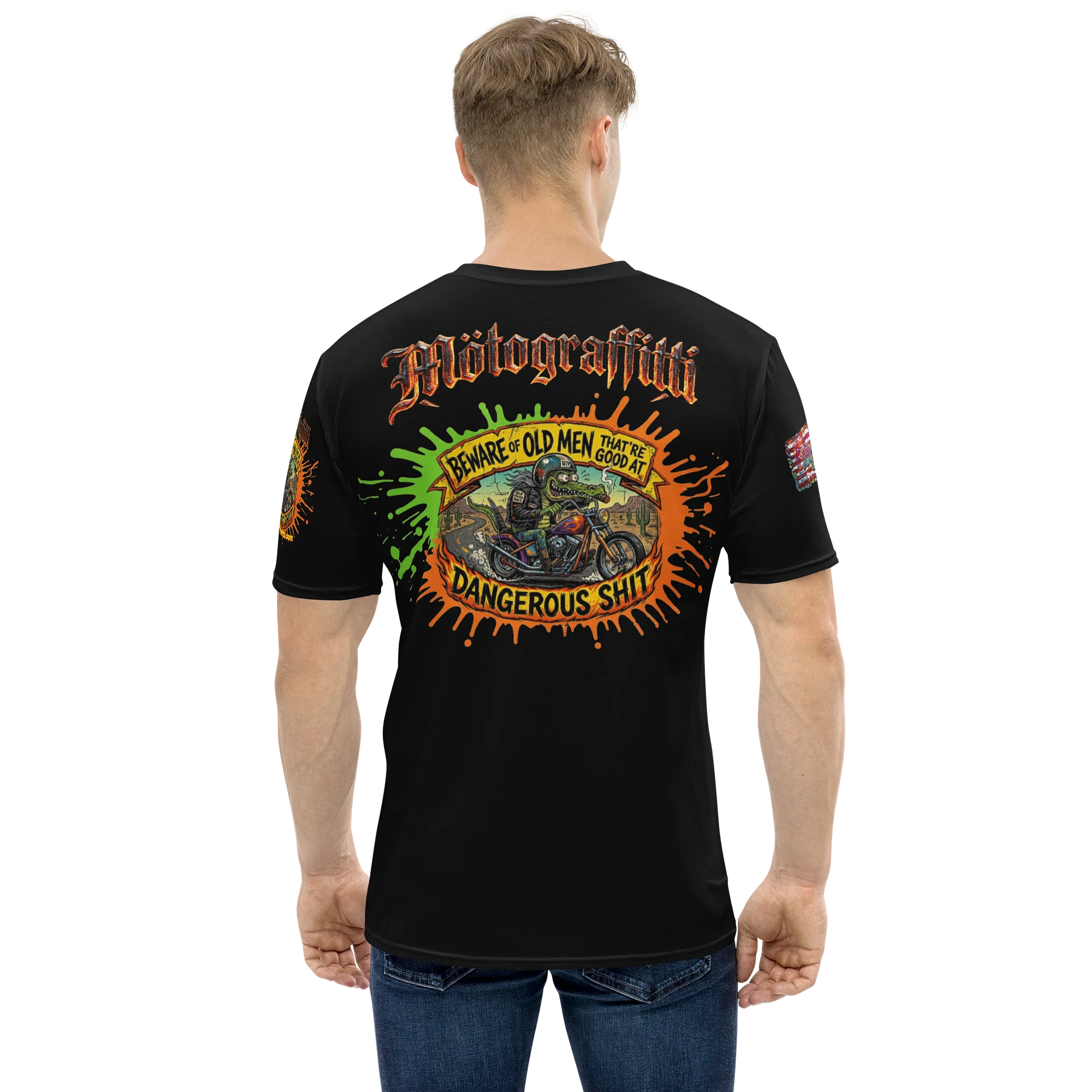 MötoGraffitti "Beware of Old Men Good at Dangerous Things" Ridin Tee product image (1)