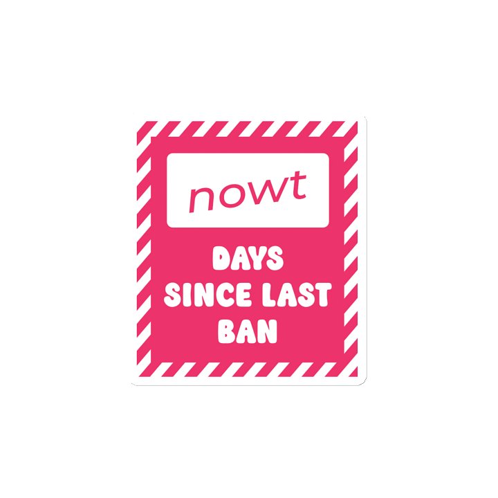 Fridge Magnet: "NOWT Days Since Last Ban" product image (2)