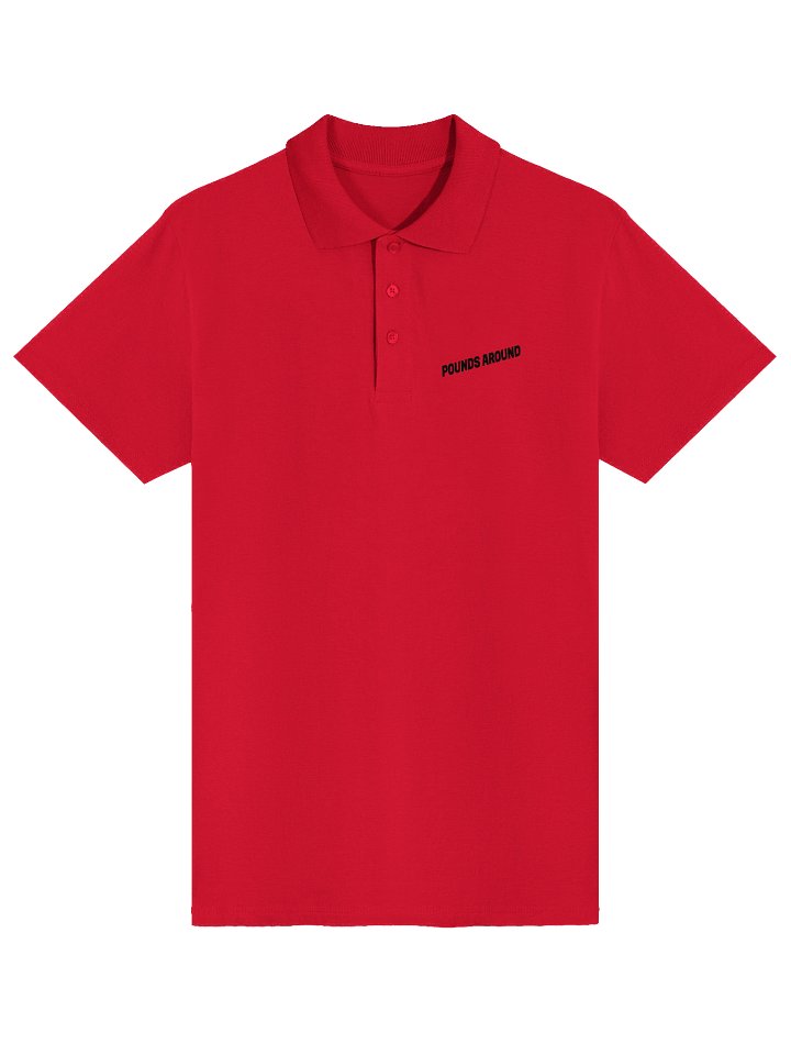 POUNDS AROUND red polo with stitched black product image (1)