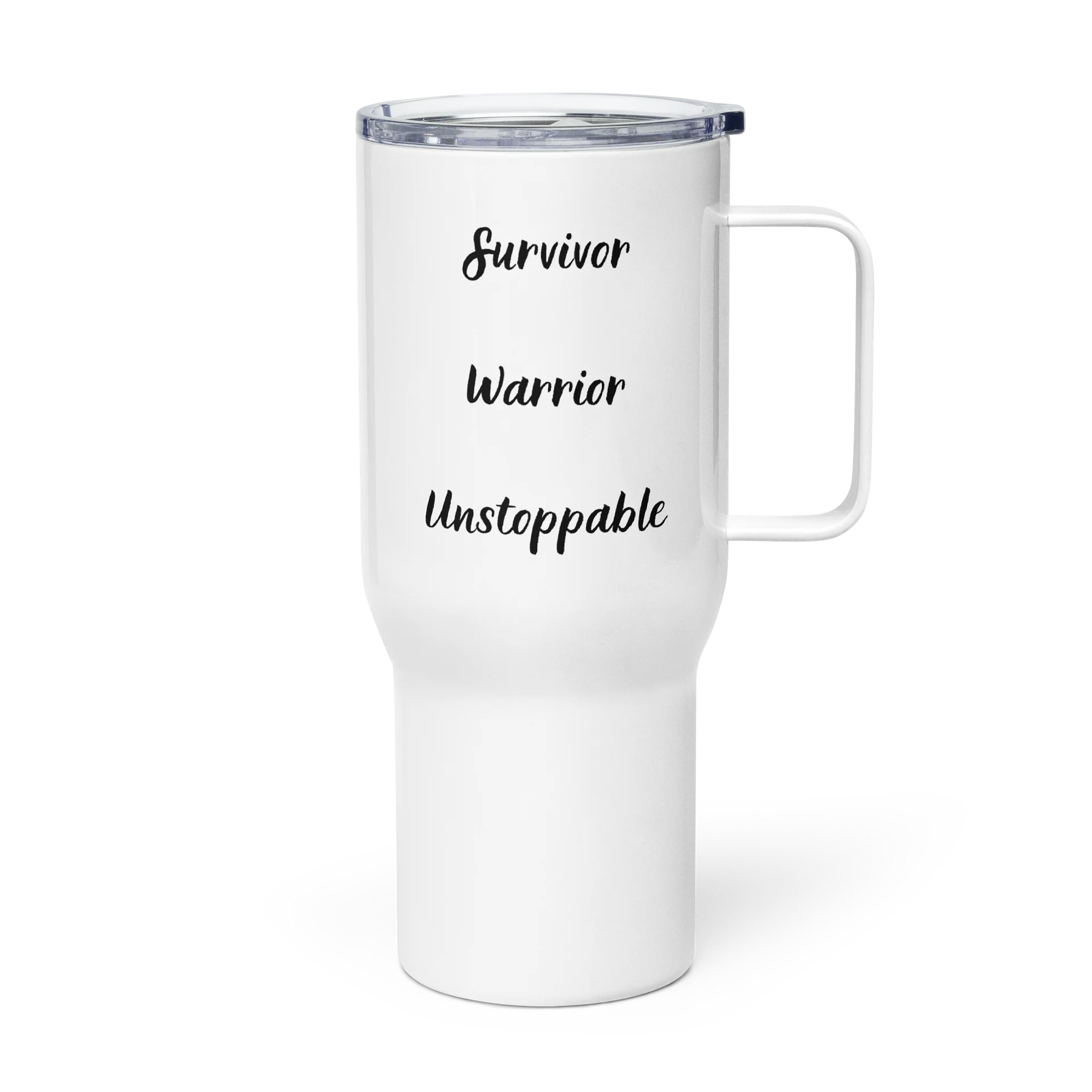 Breast Cancer - Fearless Fighter Travel Mug with Handle product image (2)