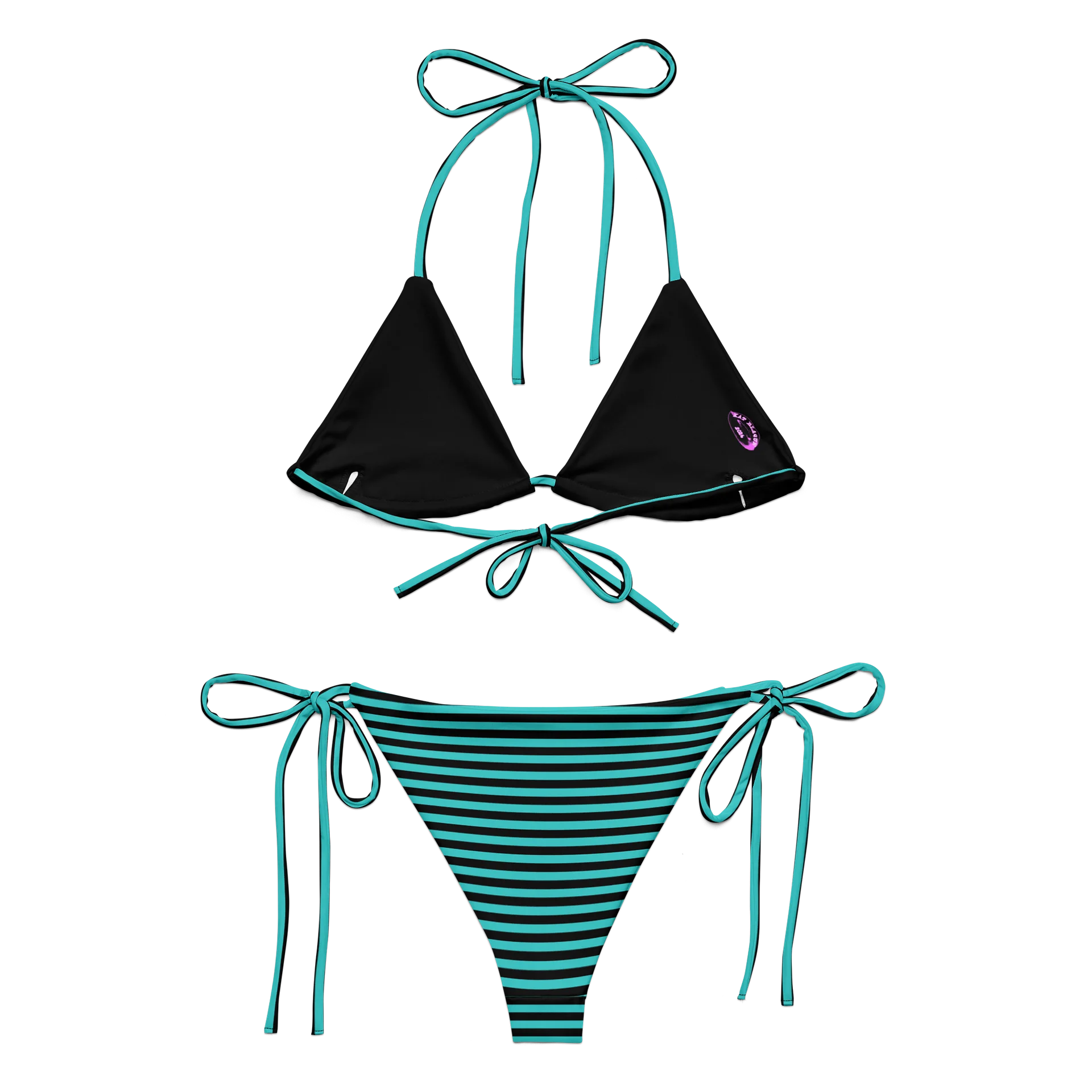 Blaque and Turquoise Kat Skull Bikini product image (2)