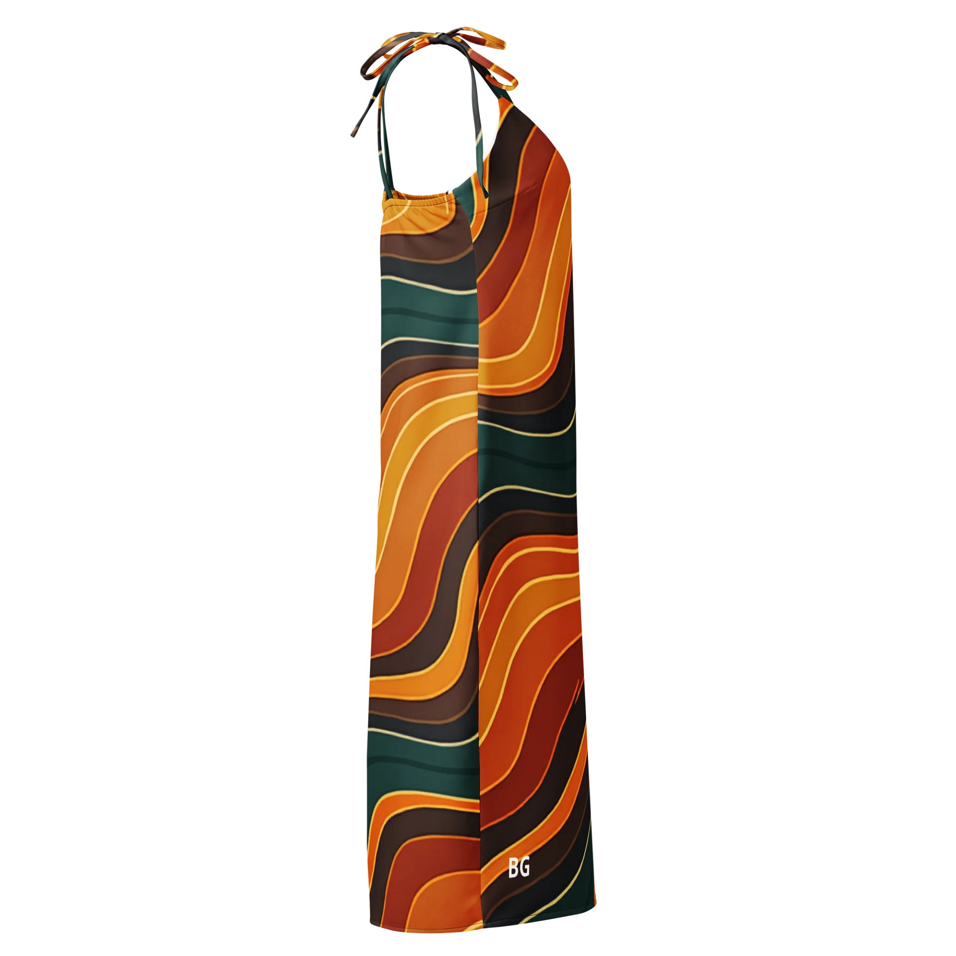 Barry Grady 'Flowing Waves' All-Over Print Slip Dress product image (4)