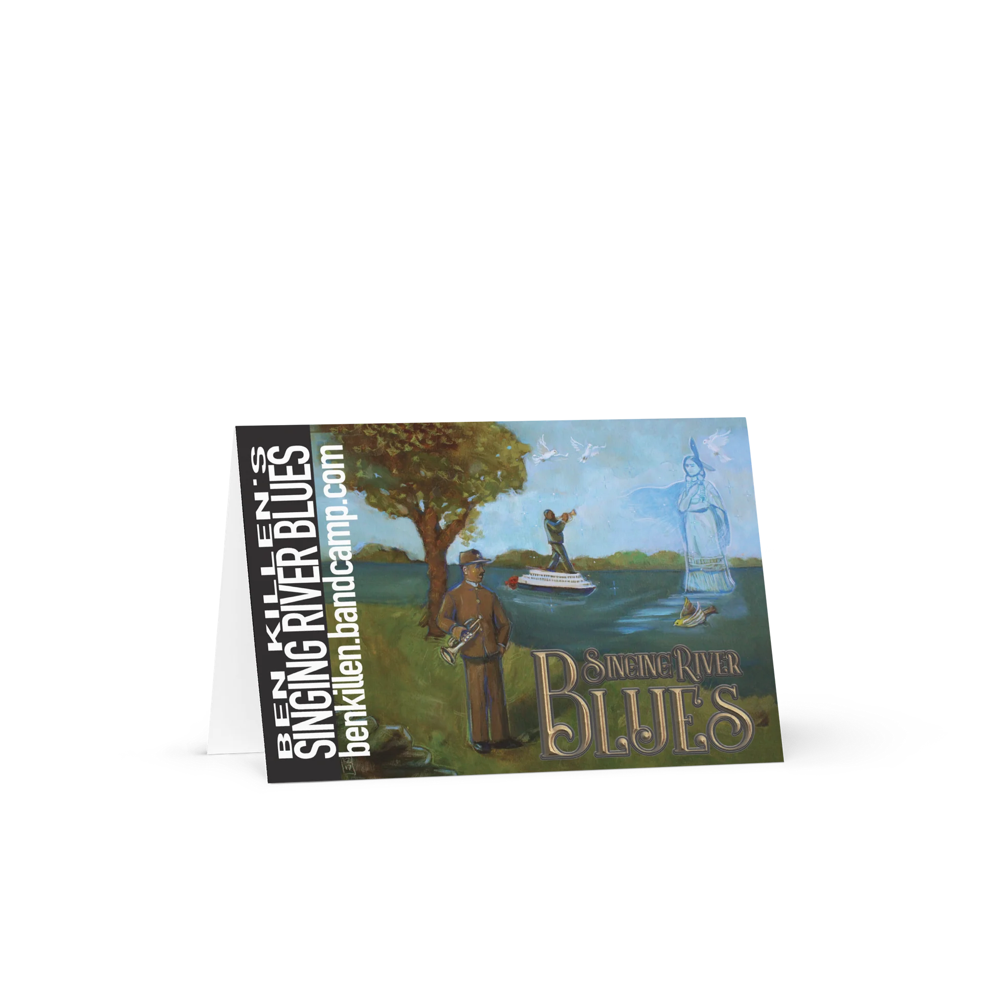 Singing River Blues Original Oil Album Art Greeting Card product image (1)