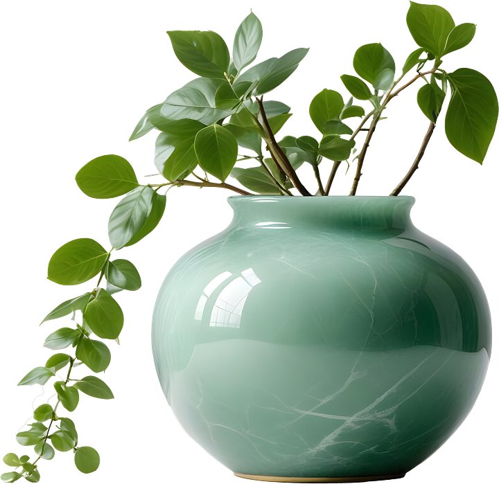 Jade Signature – Round Jade Vase PNG object product image (1)