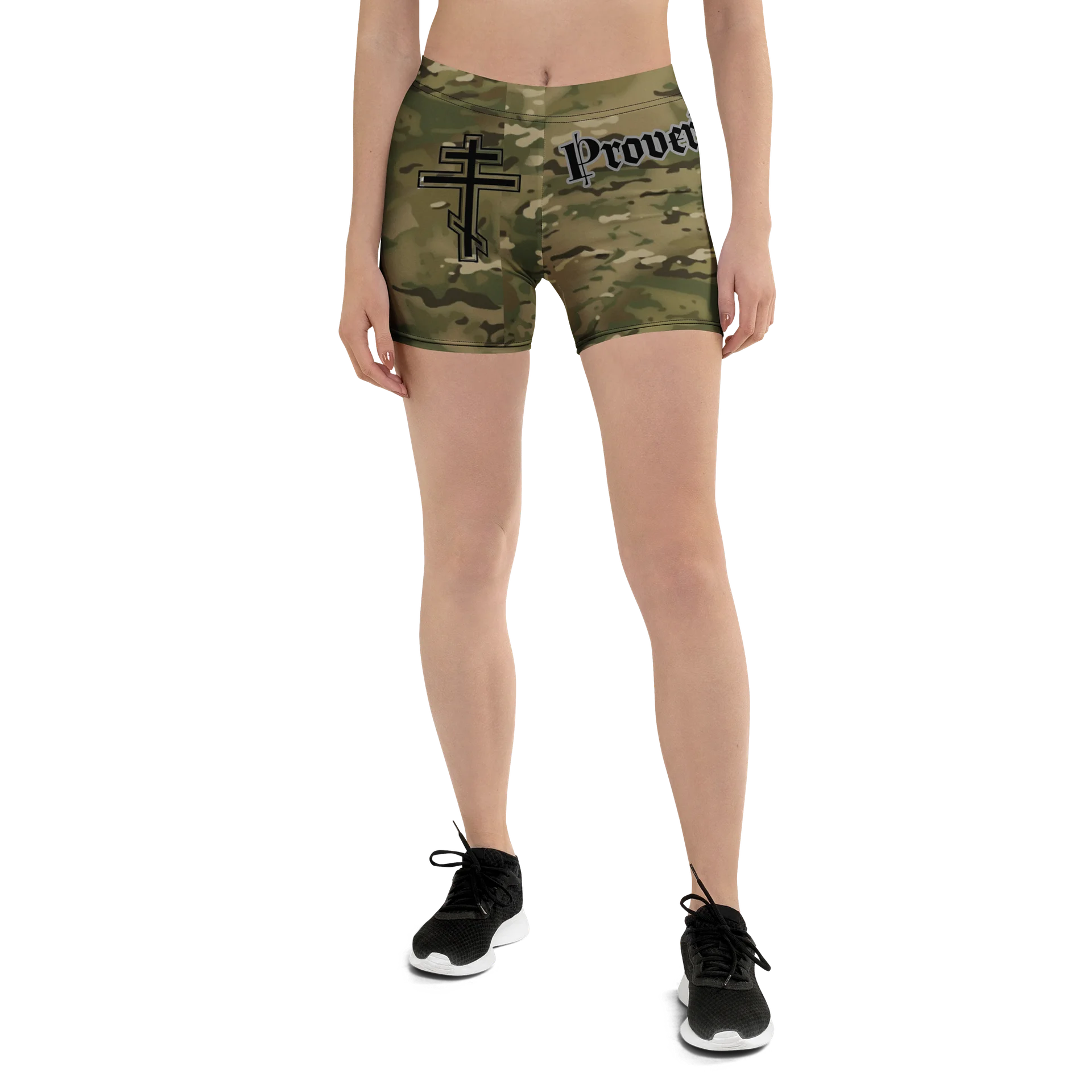 Faithful Camo: Proverb 3:25 Compression Shorts - Multicam product image (1)