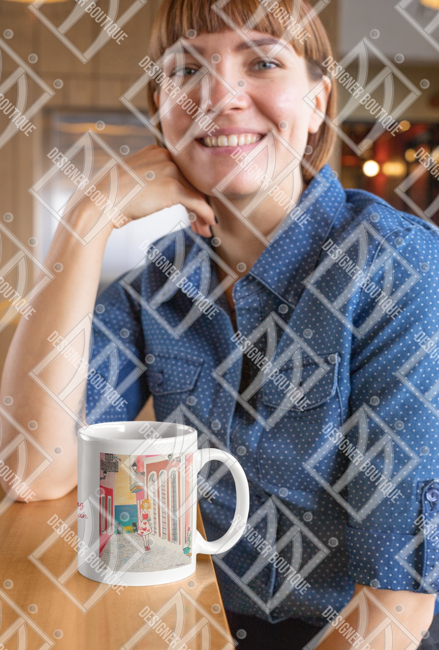 NN Designer Boutique x Camila Arraiza: Mug(Redhead) – Love is Brewing in Old San Juan product image (4)