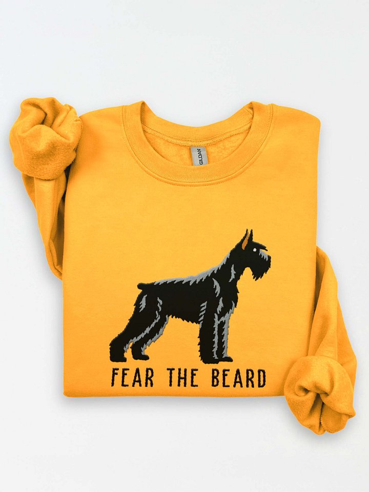 Fear the Beard Sweatshirt (Embroidered) of a Giant Schnauzer(Black) product image (2)