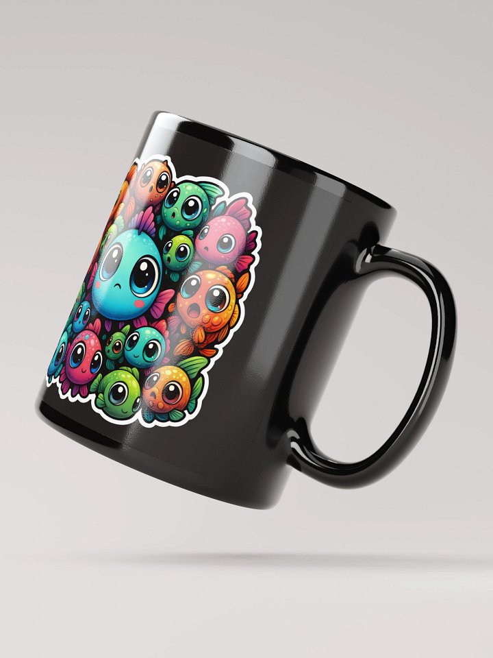 Whimsical Fish Friends Black Mug product image (4)