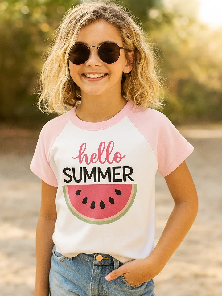 Hello Summer Raglan Youth Tee product image (1)
