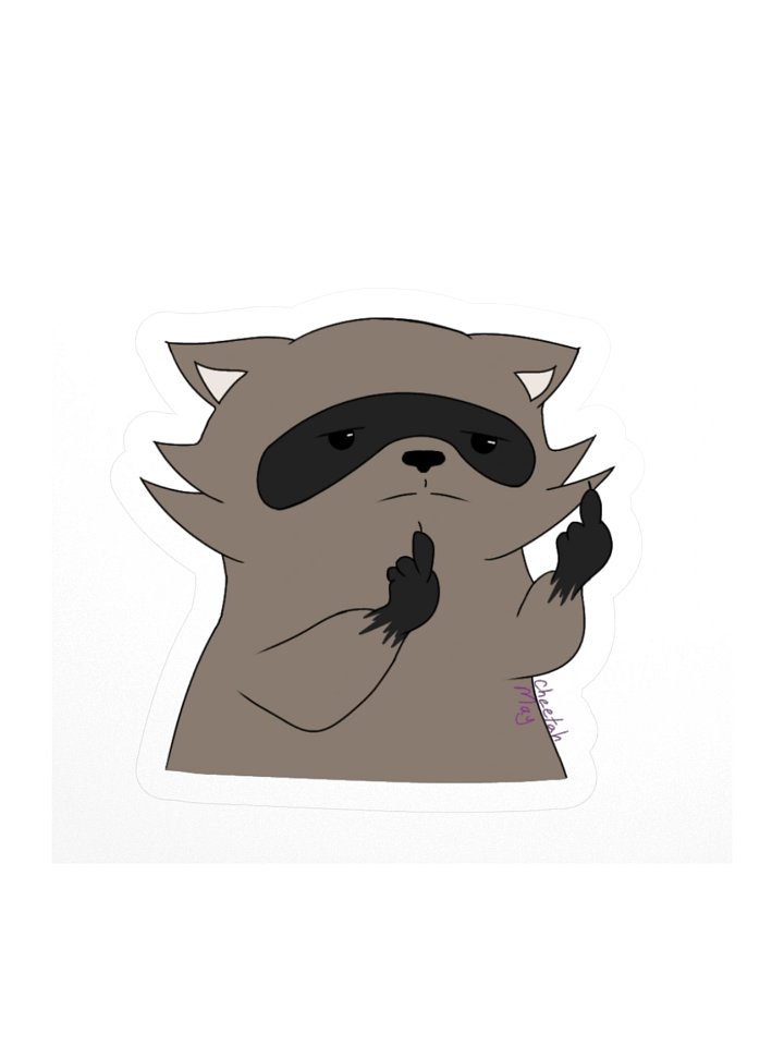 RespawnRaccoon's Middle-Finger Kiss Cut Sticker product image (1)