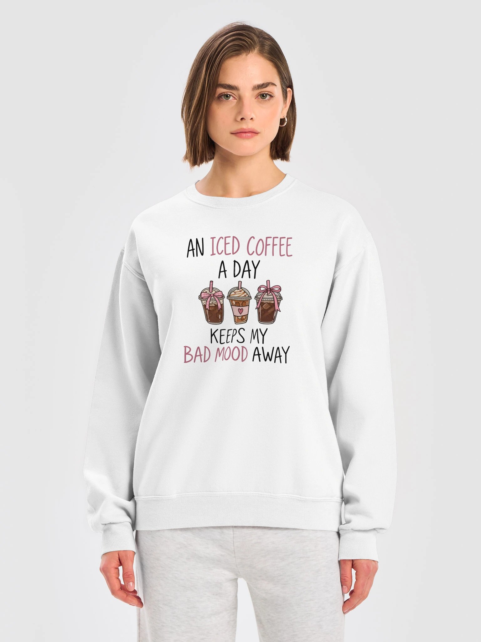 Iced Coffee A Day Funny Coffee Lover Sweatshirt product image (1)