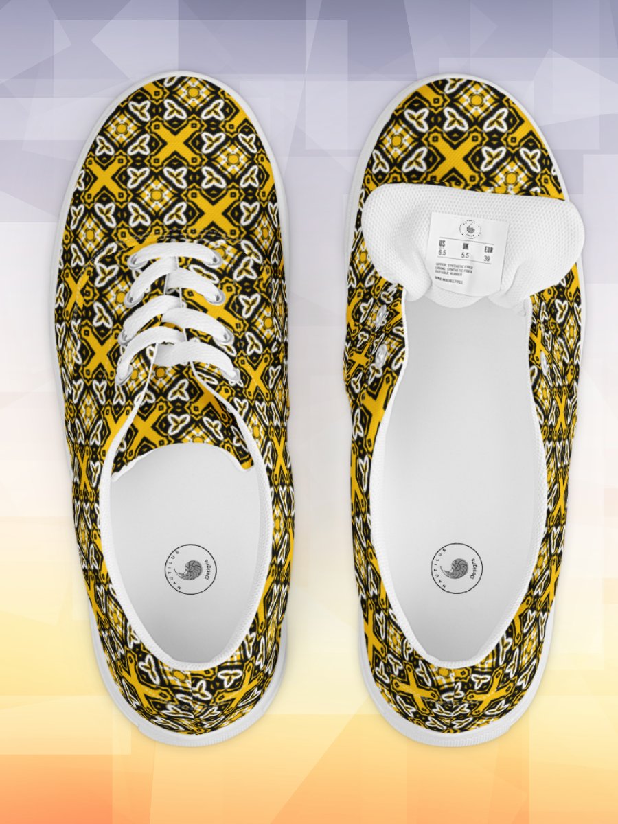 Symmetry in Yellow: Women's Lace-Up Canvas Shoes product image (2)
