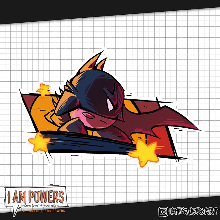“The Bat-Puff” | Batman x Kirby Waterproof Vinyl Sticker product image (2)
