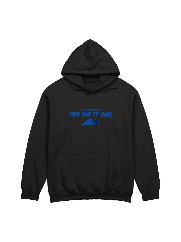 You Did it Girl Cheer Hoodie - Black/Royal Blue product image (1)