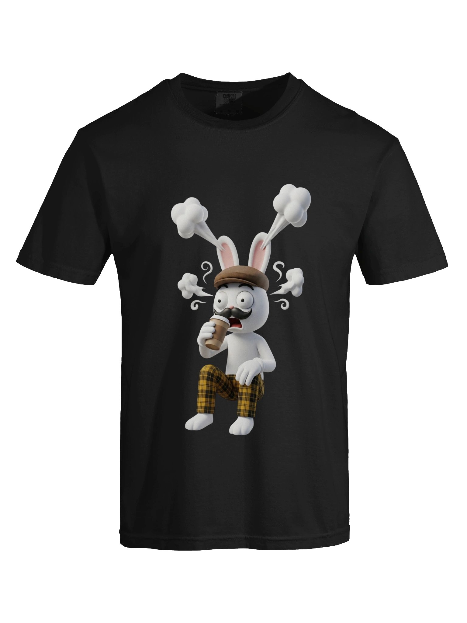Steaming Mad Bunny T-Shirt – Funny Overwhelmed Coffee Lover Unisex Tee product image (57)
