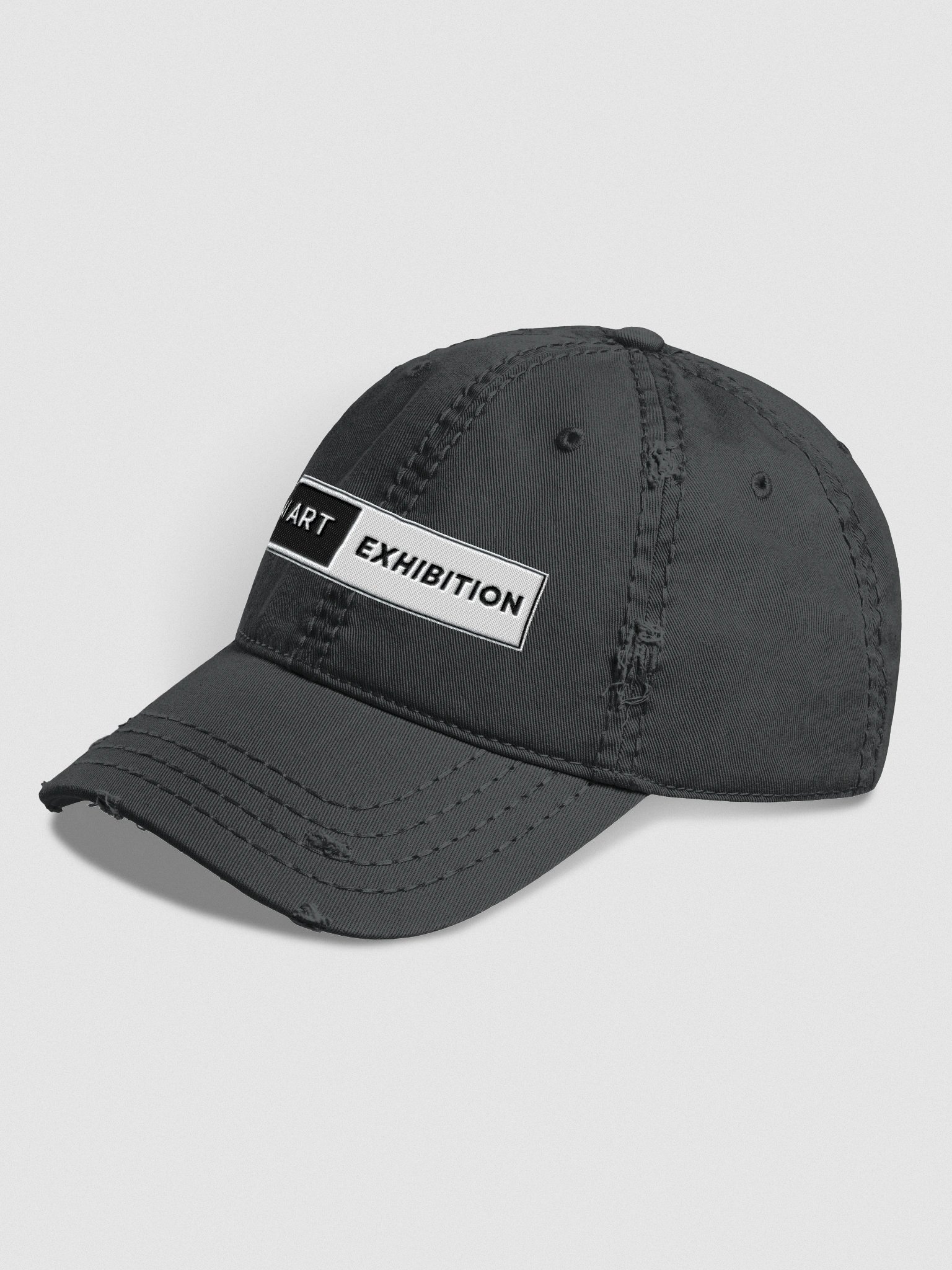 Black "AI ART EXHIBITION BOX LOGO" Distressed Hat product image (1)