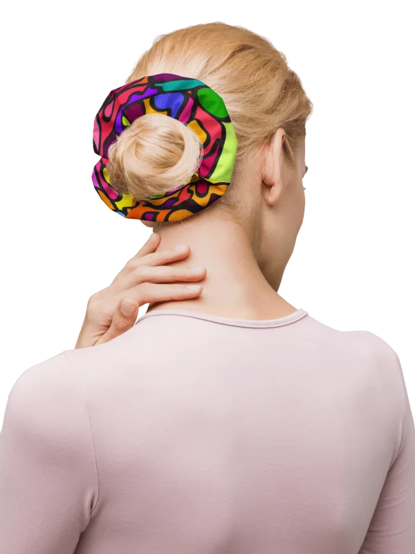 Vibrant Harmony All-Over Print Scrunchie - Wave at Sunset product image (4)