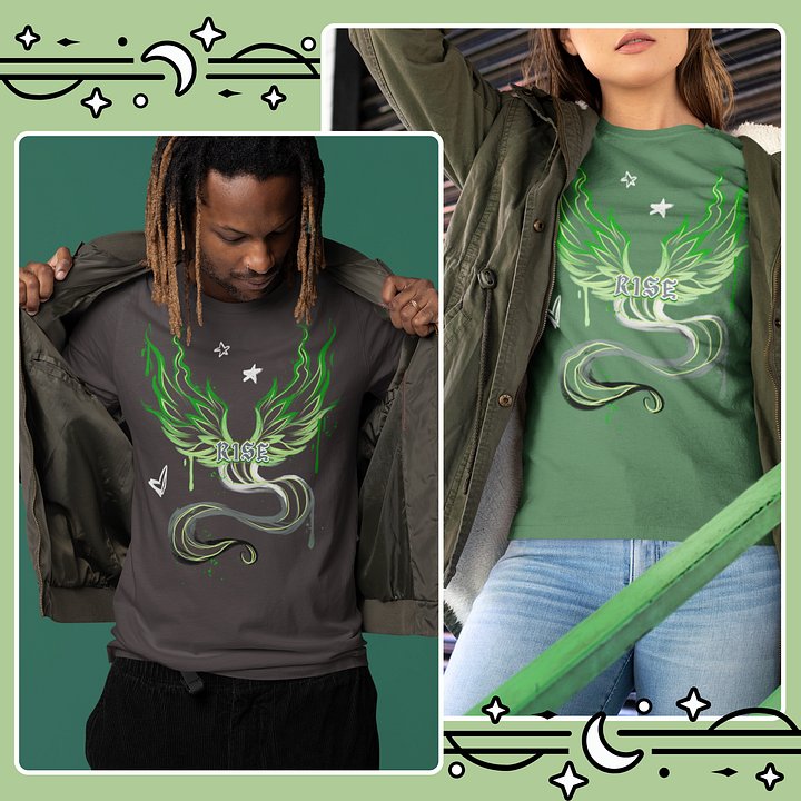 RISE Collection: Subtle Aromantic Pride Phoenix Tee product image (2)