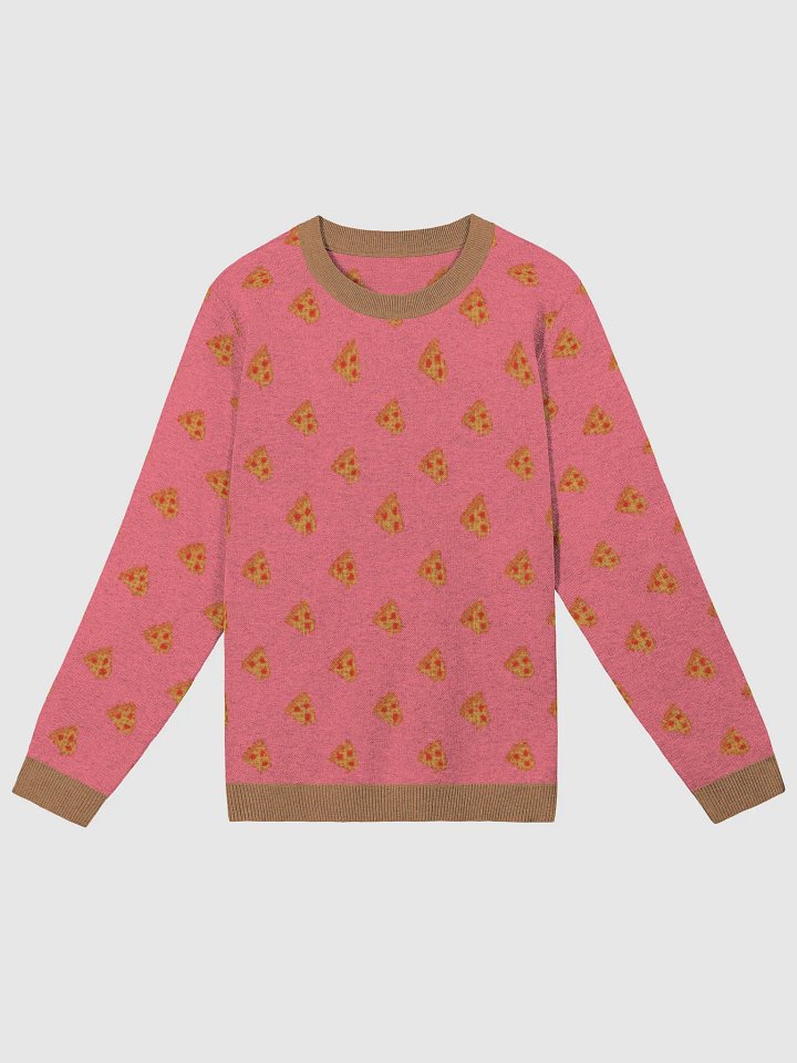 Pink All Over Pizza - Knit Crewneck Sweater product image (2)