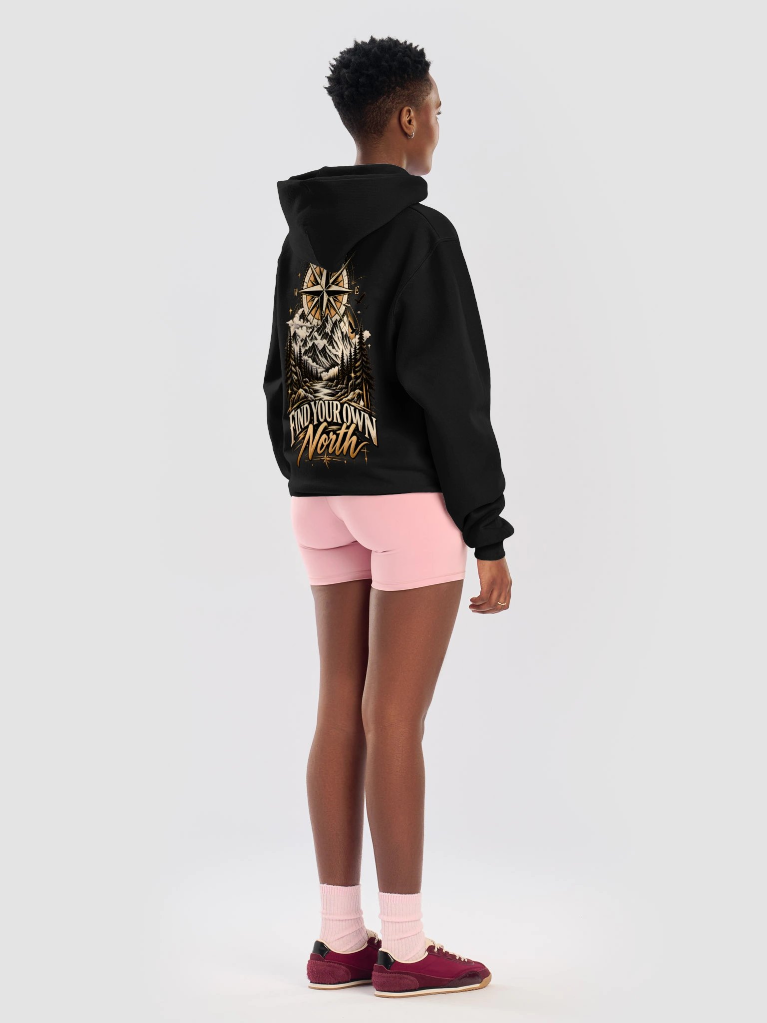 “Find Your Own North” Compass Mountain Hoodie product image (9)