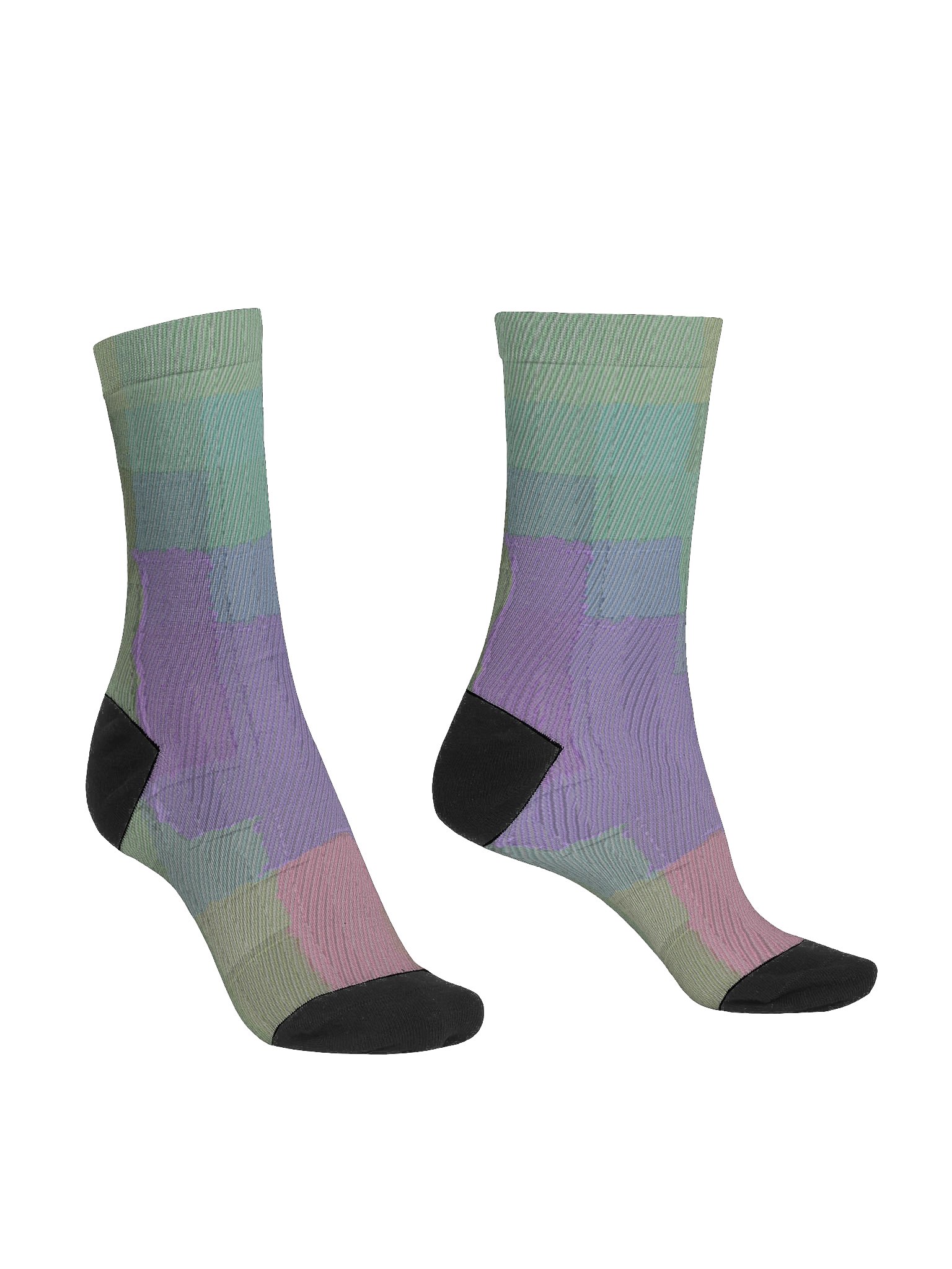 Lavender Sage Plaid EcoArt Crew: Premium Sustainable Socks product image (3)