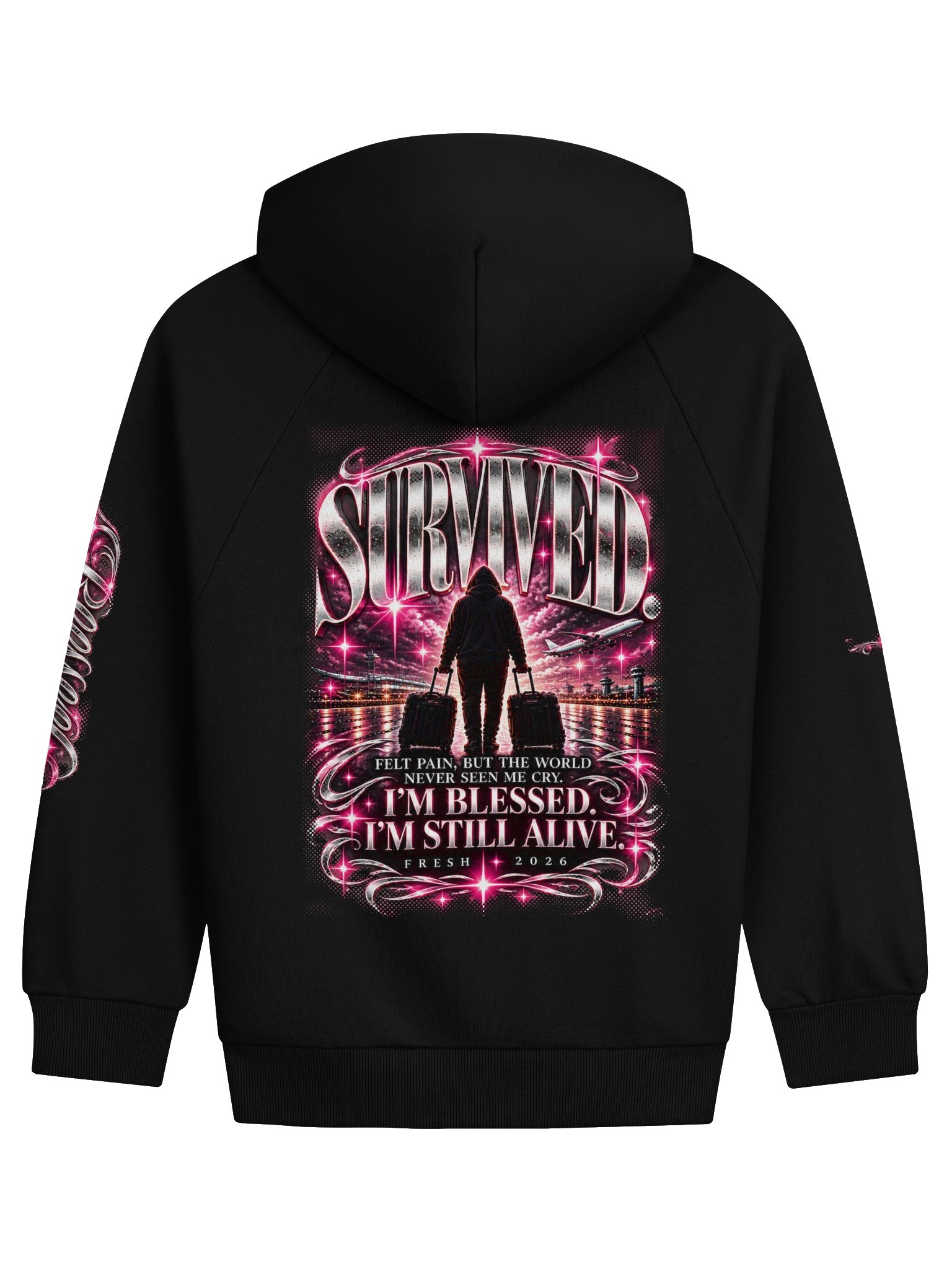 SURVIVED Hoodie — Pink Edition | COLLECTABLE 003 product image (2)