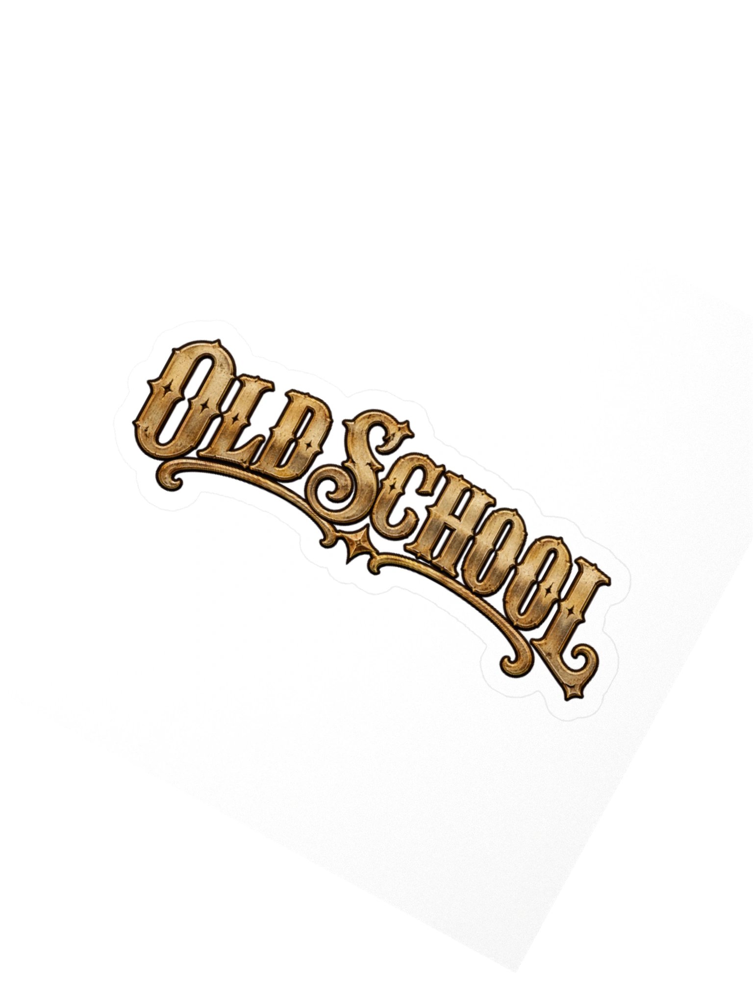 Old School Gold Vintage Kiss Cut Sticker product image (6)