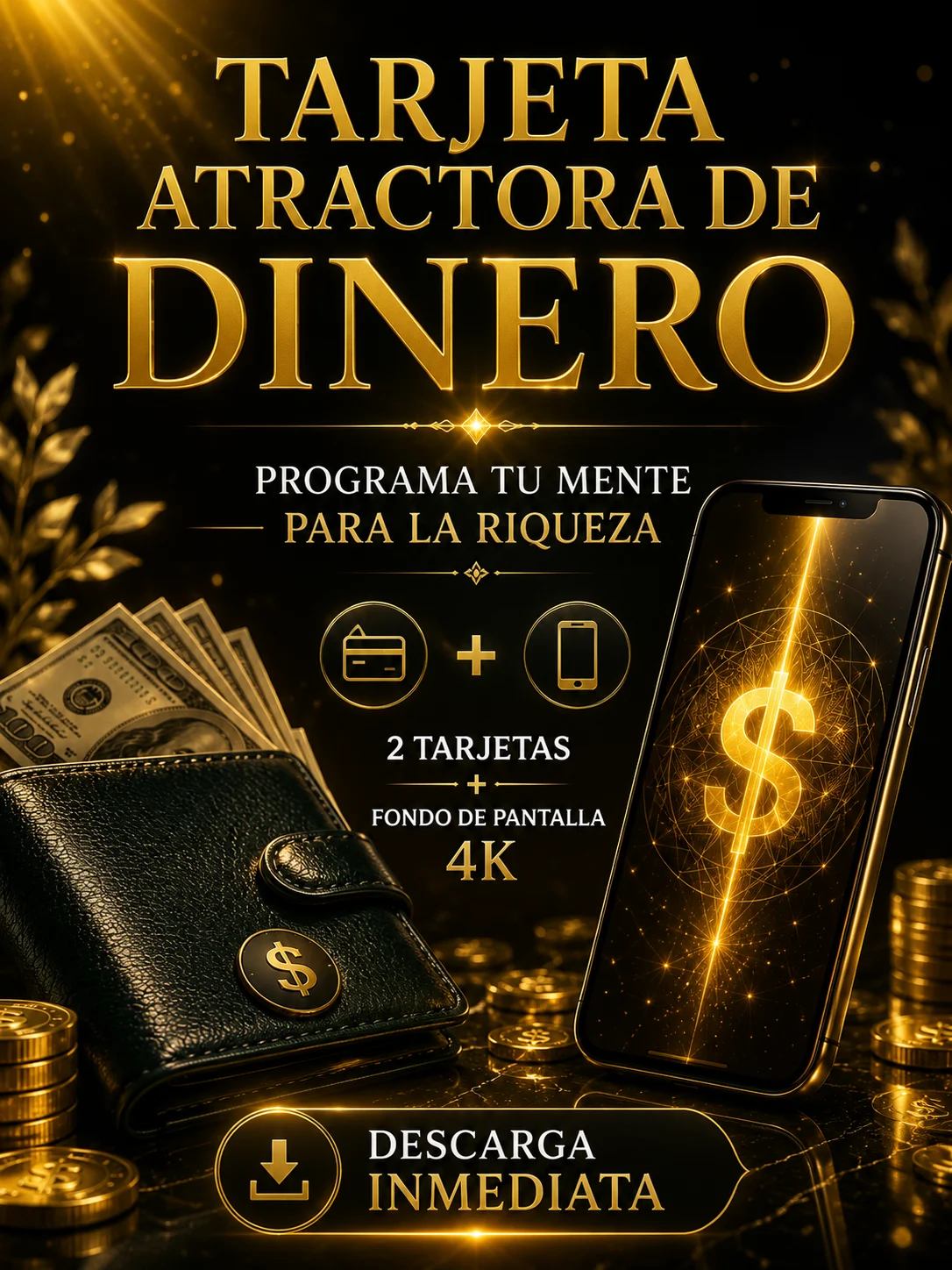 TARJETA ATRACTORA DE DINERO PARA CARTERA Y SMARTPHONE product image (1)