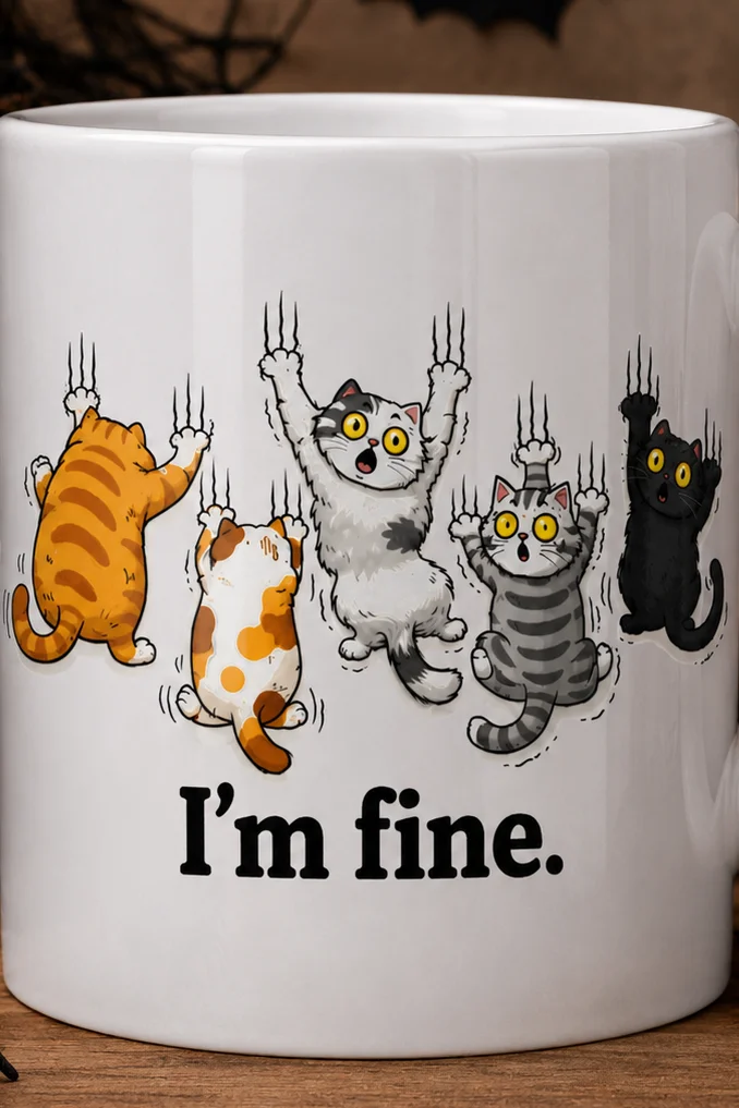 I'm Fine. | Sarcastic Cat Mug for People Who Are Not Fine product image (1)