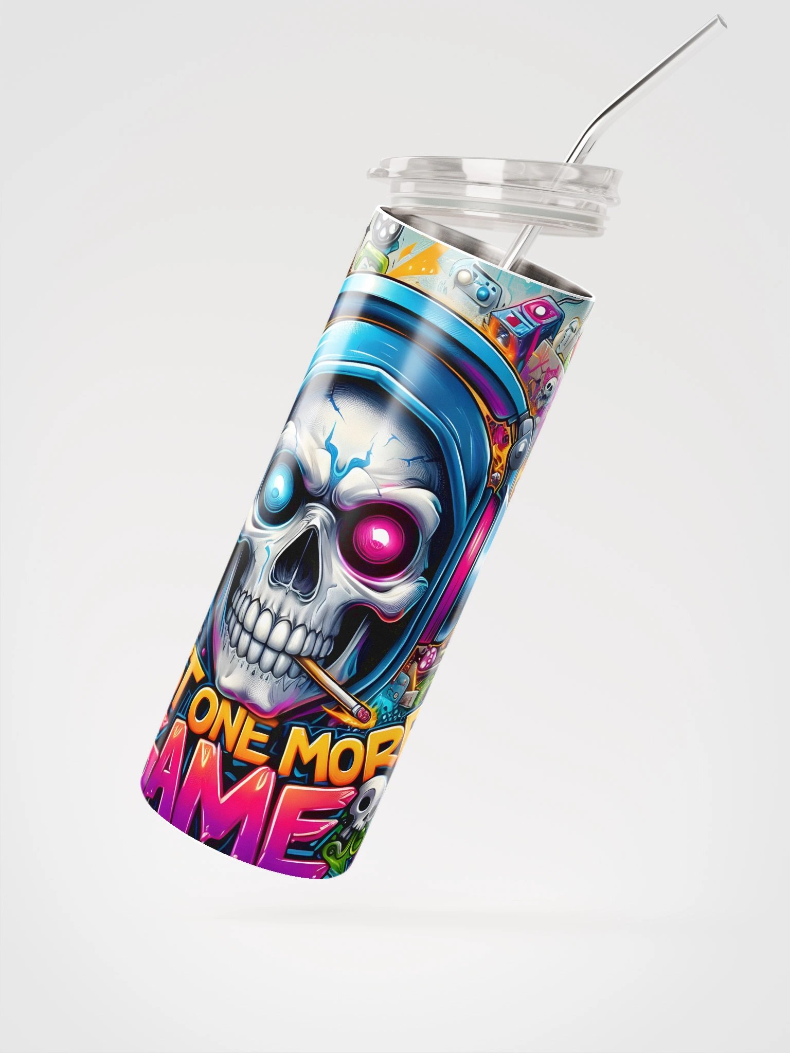 Gamer's Skull Stainless Steel Tumbler product image (2)