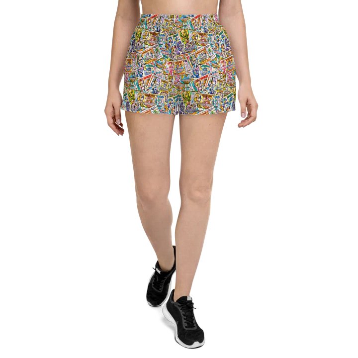 Jugoslovenski inflatorni dinar 1993 (Kolaž/mozaik) All-Over Print Women's Athletic Short Shorts product image (2)