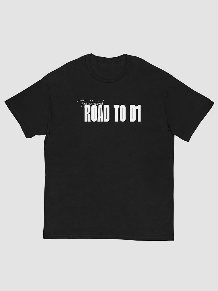 Troy Hornbeck - ROAD TO D1 - Black T-shirt with WHITE product image (2)