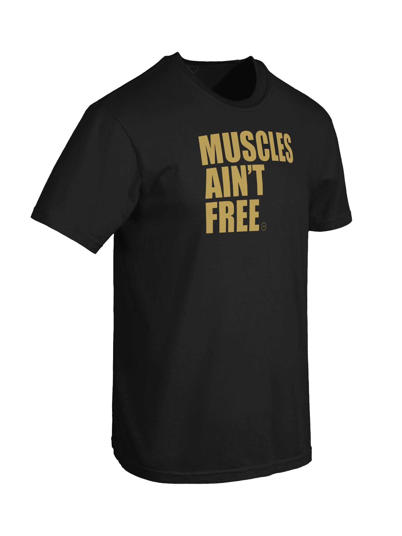 The "Muscles Ain't Free" Minimalist Gold Vintage Heavyweight Tee product image (131)