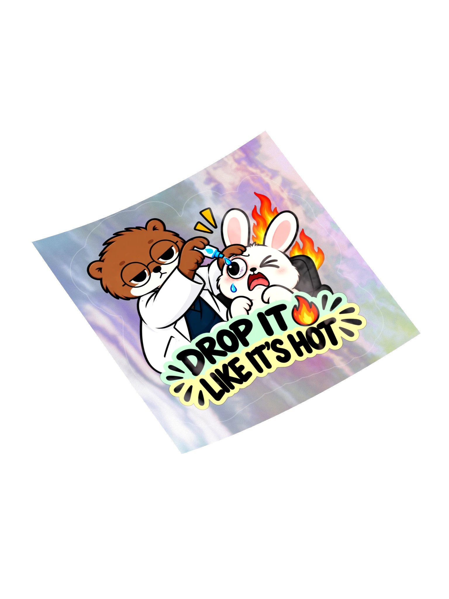 Sleepy Optometrist Drop It Like It’s Hot Holographic Sticker Sheet product image (4)