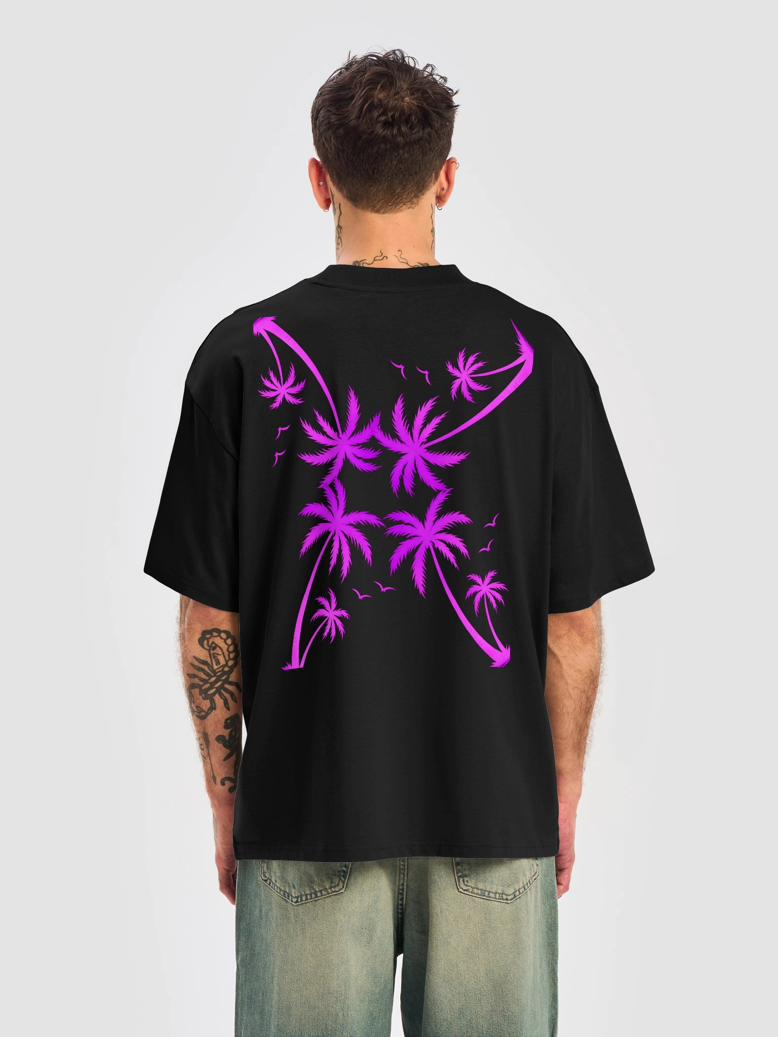 SM Signature Oversized Tee – Neon Palms Edition product image (6)