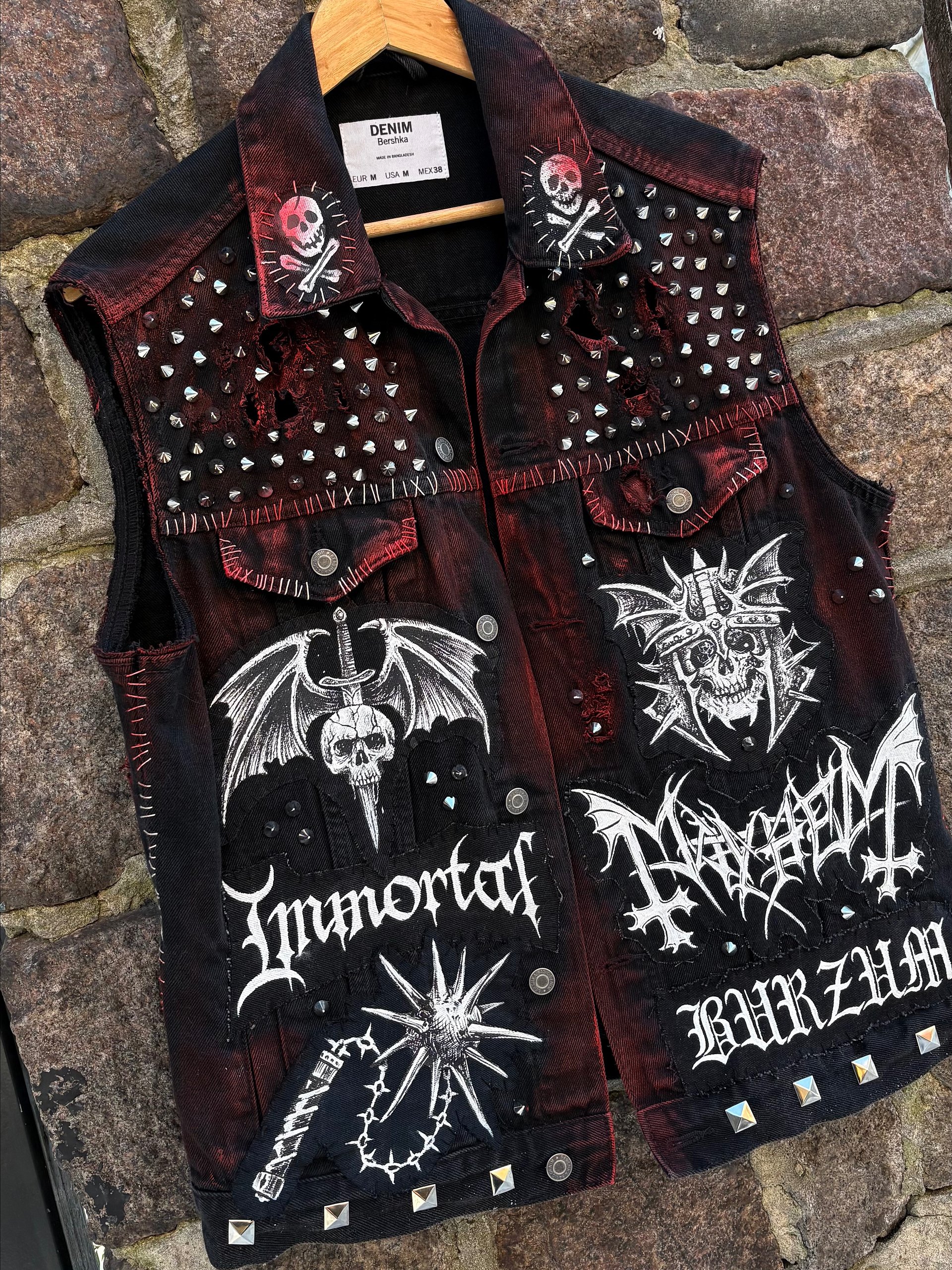 1 of 1 Hand-Painted "Black Metal" Battle Vest (Darkthrone / Mayhem / Immortal) product image (4)