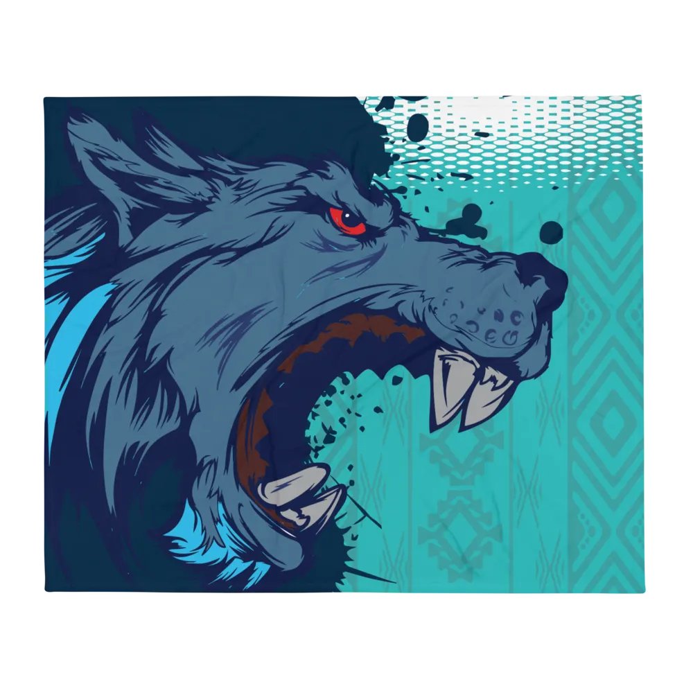 Fierce Wolf Throw Blanket product image (1)