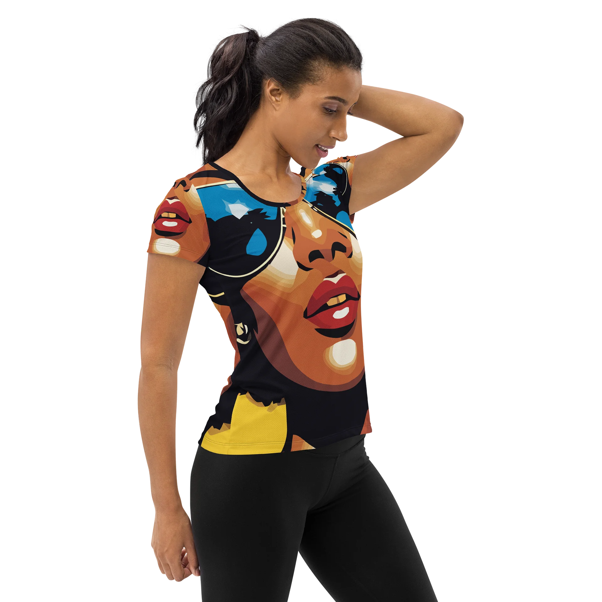 Caribbean Apples - Warm Caribbean Summer Retro | Women's Athletic T-Shirt product image (4)
