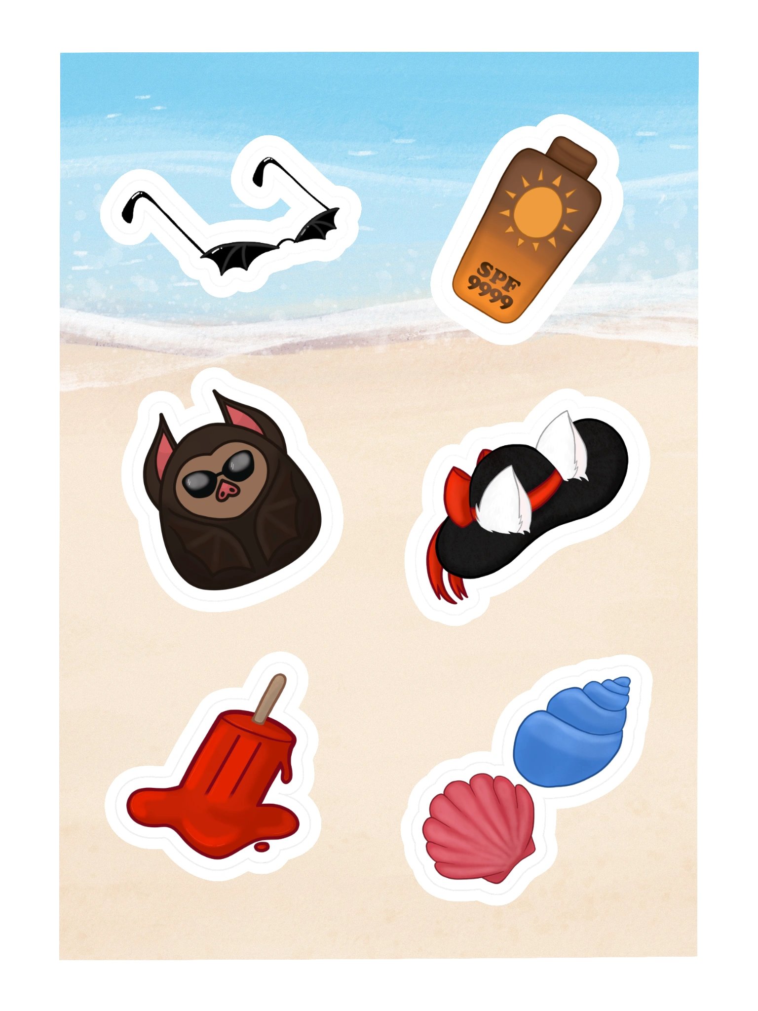 Summer Neko Essential Sticker Sheet product image (3)