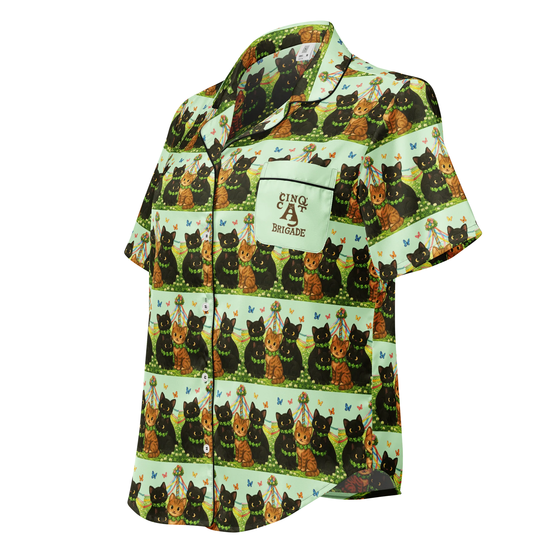 Cat brigade spring Silky Pajama Top product image (1)