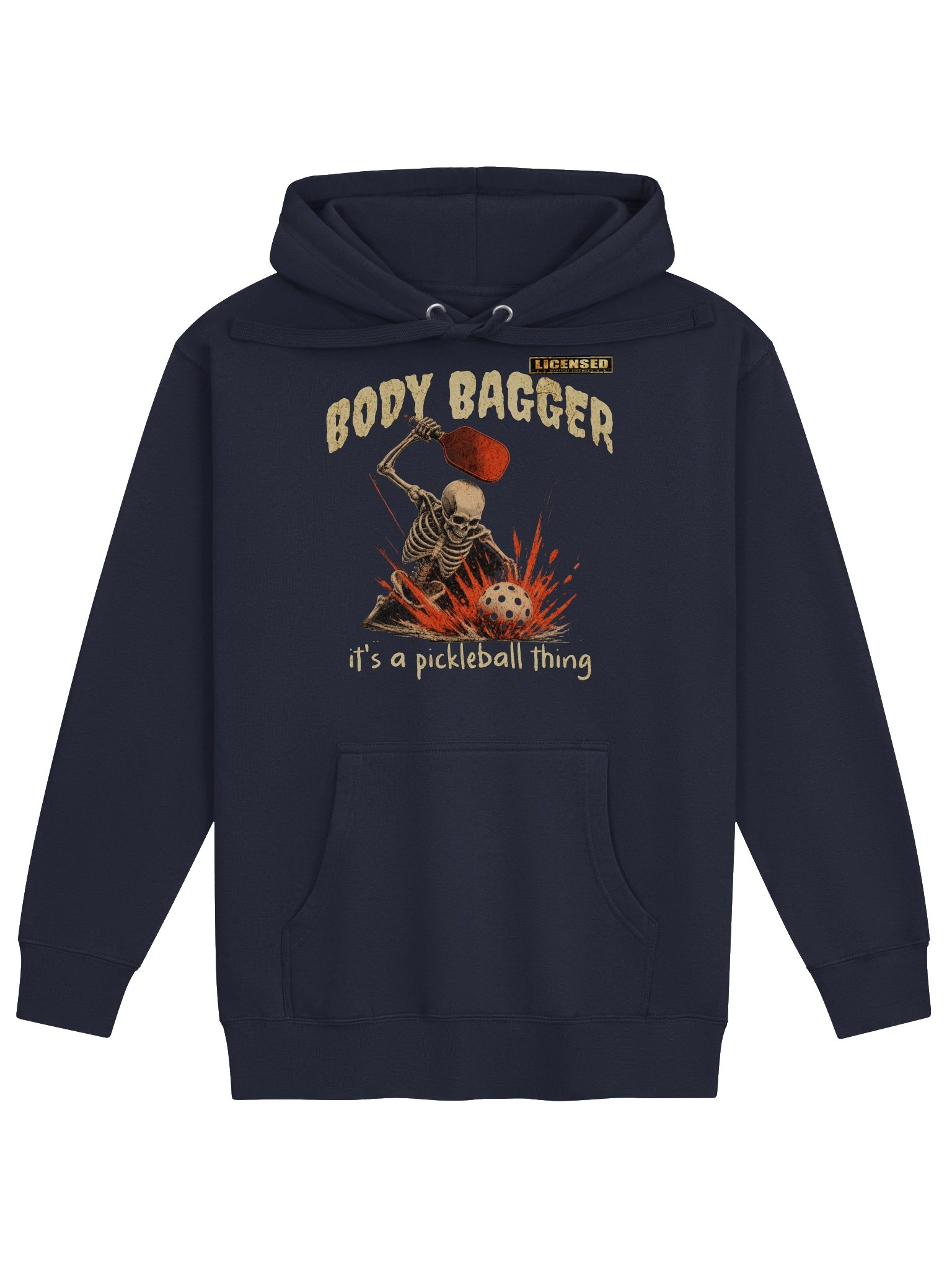 Body Bagger Skeleton Pickleball Hoodie | Funny Halloween Pickleball Hoodie product image (1)