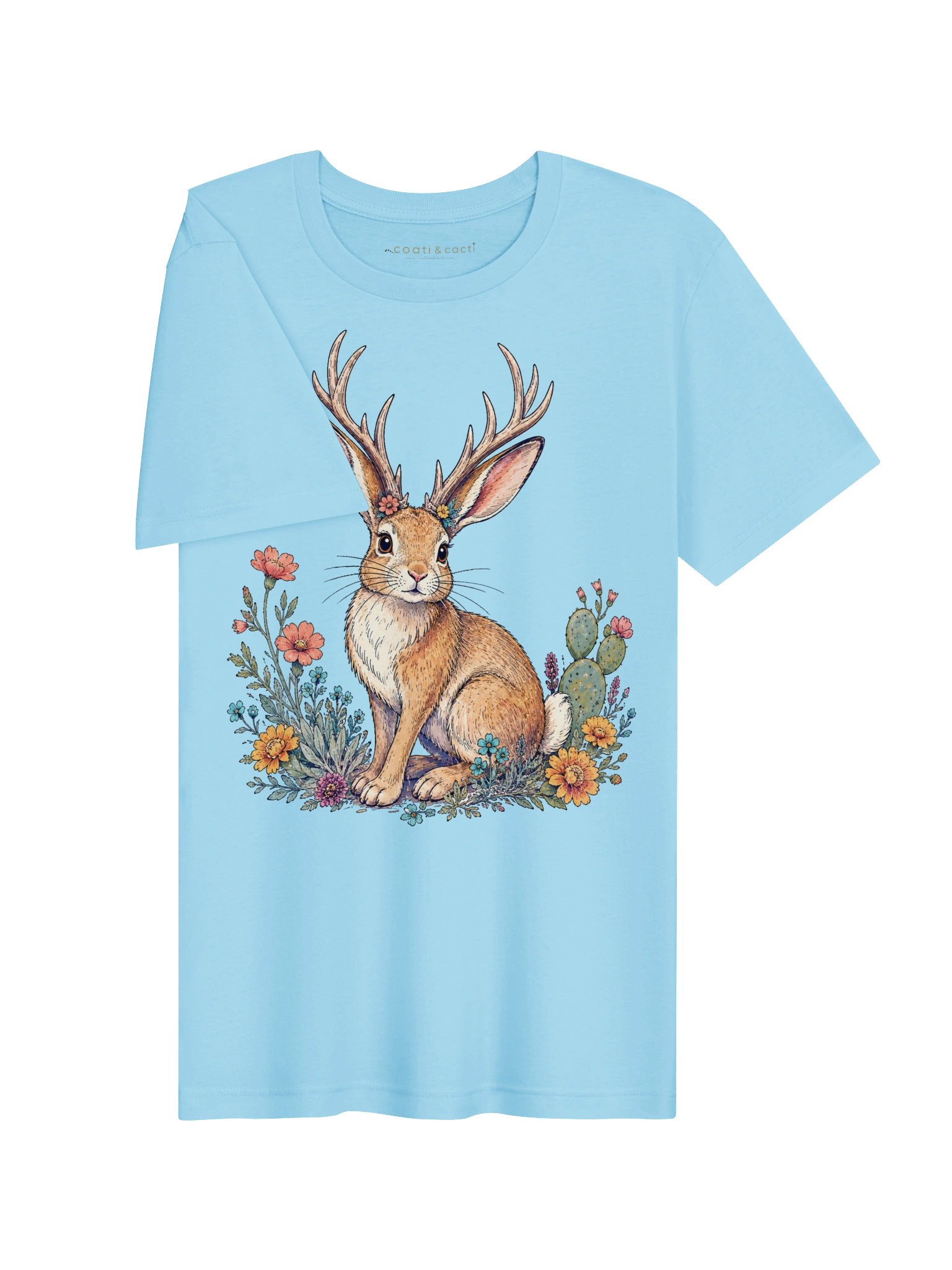 Desert Bloom Jackalope Unisex Graphic T-Shirt. product image (3)