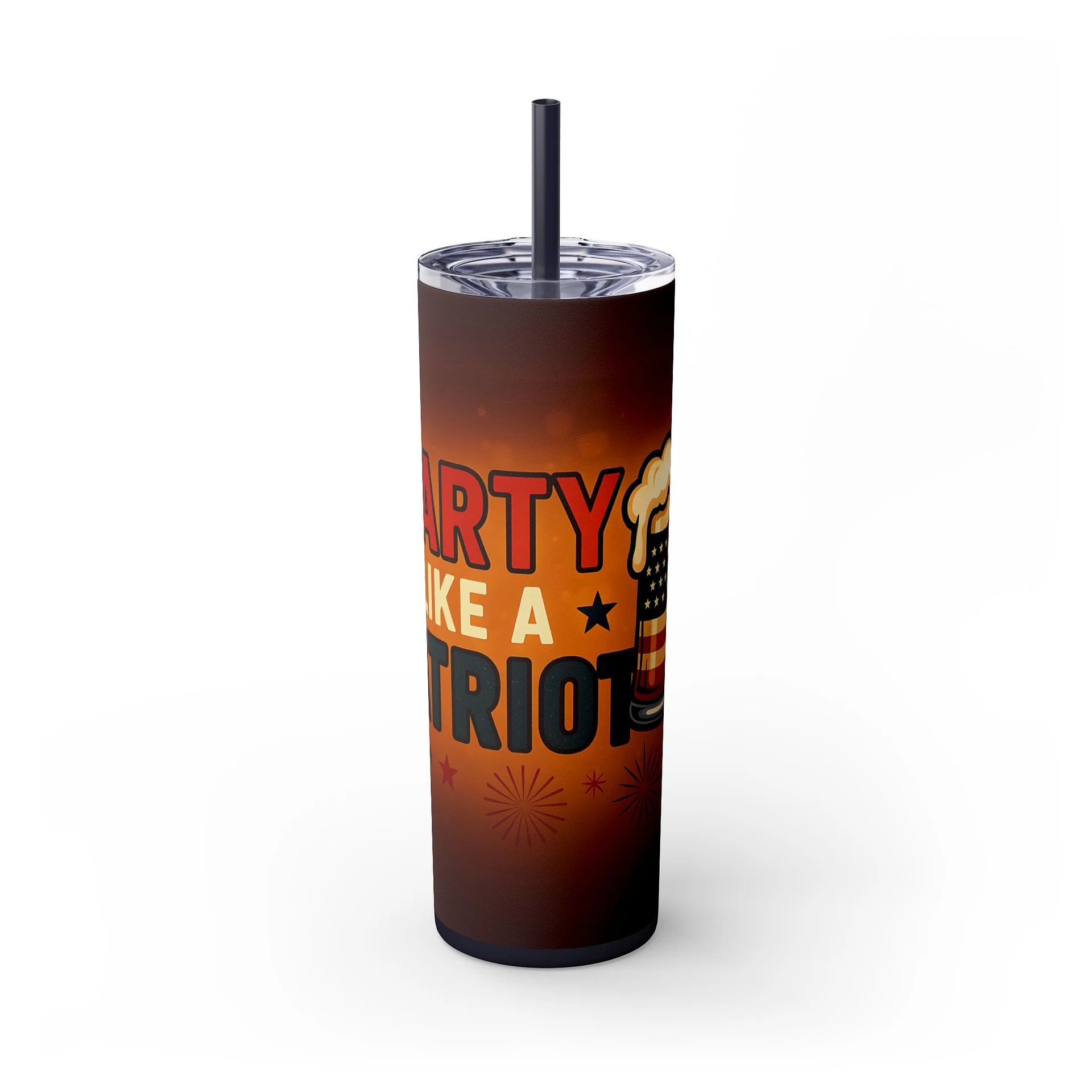 4th of July Tumbler Wrap - Party Like a Patriot 20oz Sublimation PNG | Independence Day Beer Mug Tumbler Design | Digital Download product image (4)