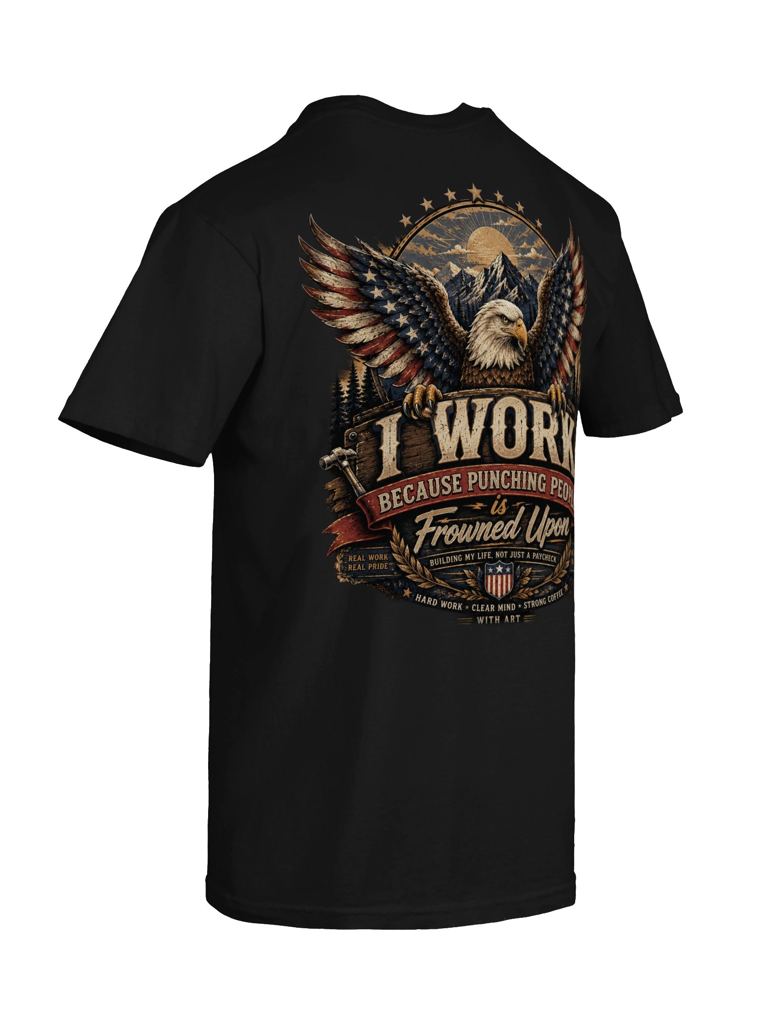 I Work Because Punching People Is Frowned Upon T-Shirt – Funny Work Tee product image (5)